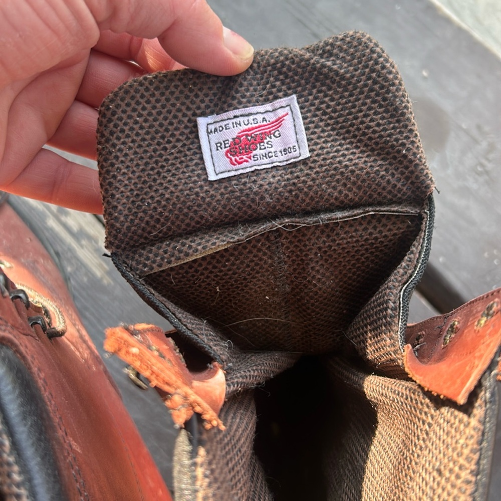 Size 12 leather red wing men’s work boots